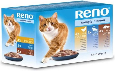 RENO kapsička hydina, ryba, pečeň pre mačky - 12x100g